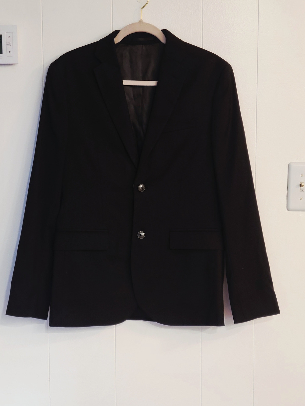 H&M Men's Black Slim Fit Single-Breasted Blazer